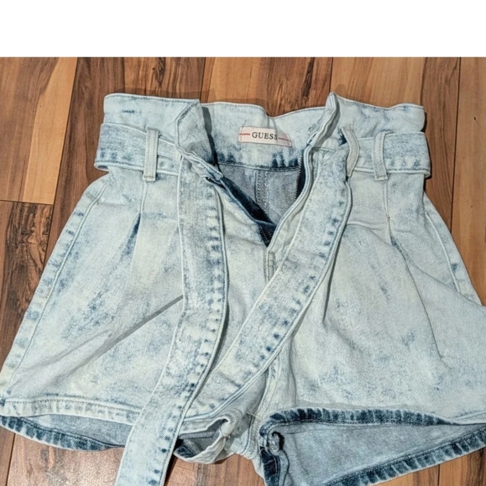 GUESS High Waist Light Blue Denim Shorts